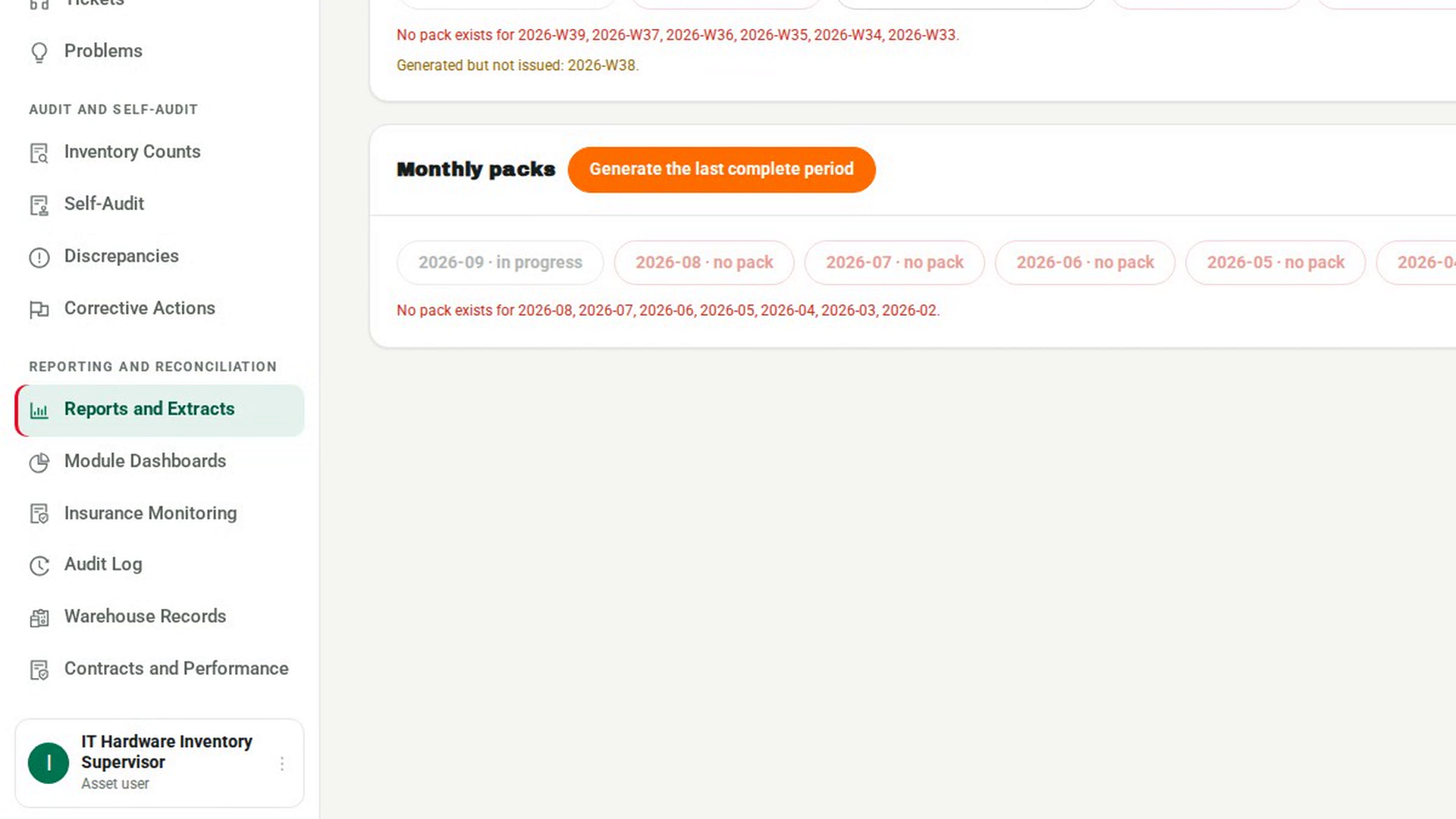 Open Reports and Extracts