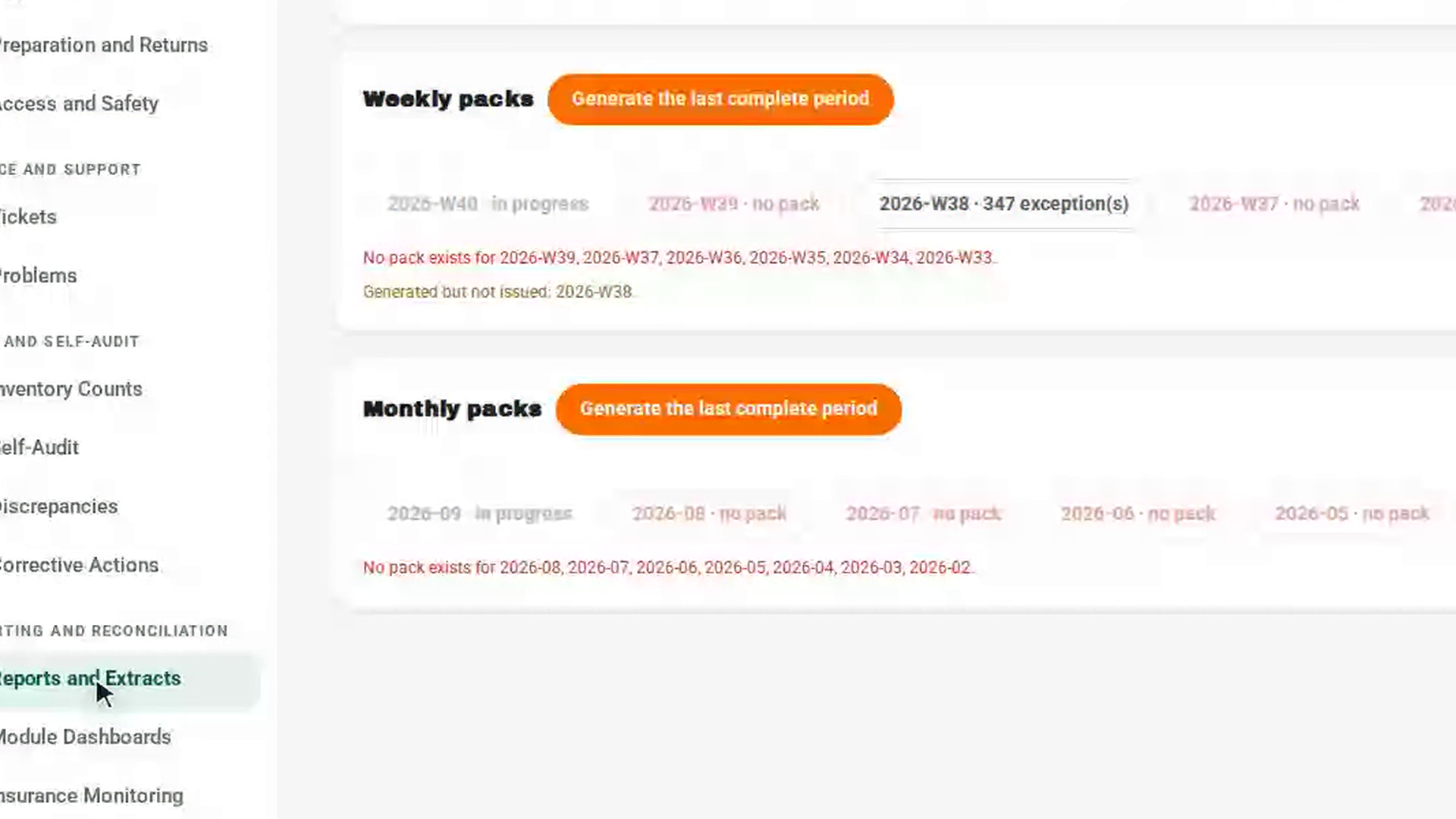 Generate the last complete month