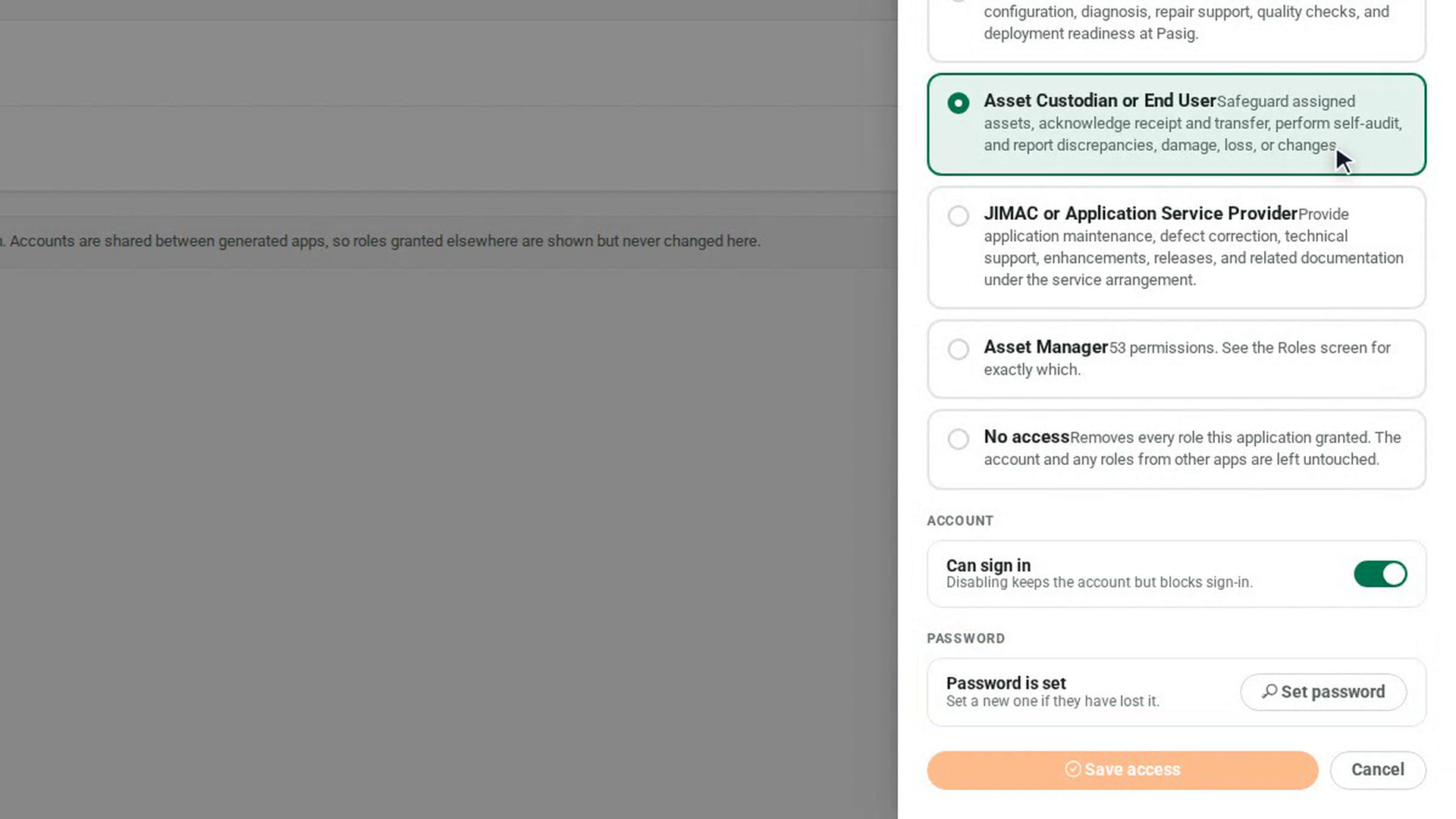 Check the password status