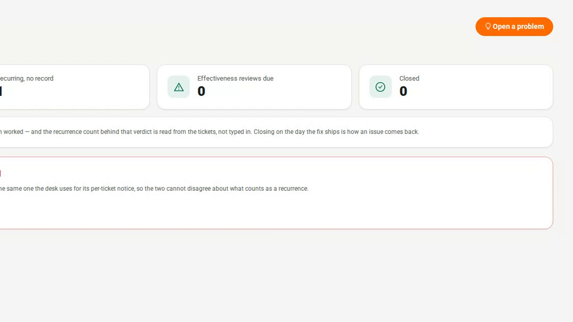 Open a problem record