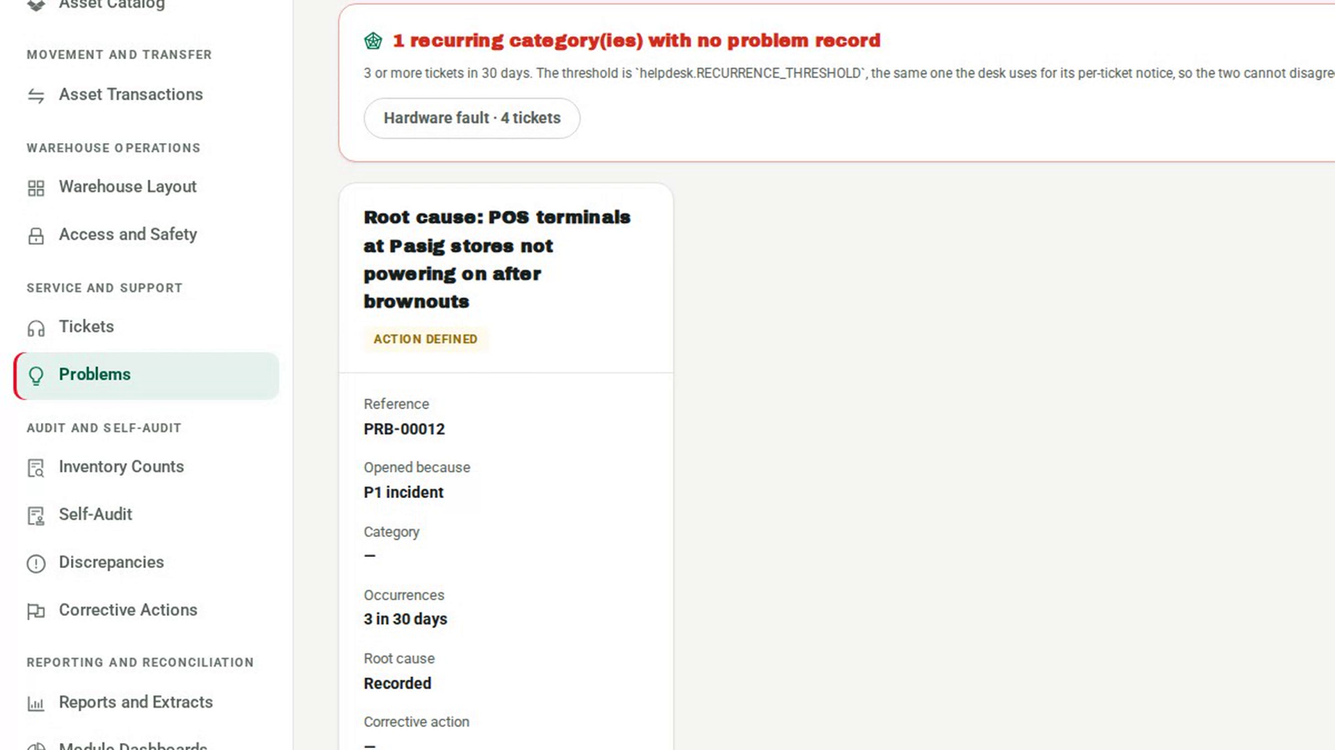 Check for recurring issues