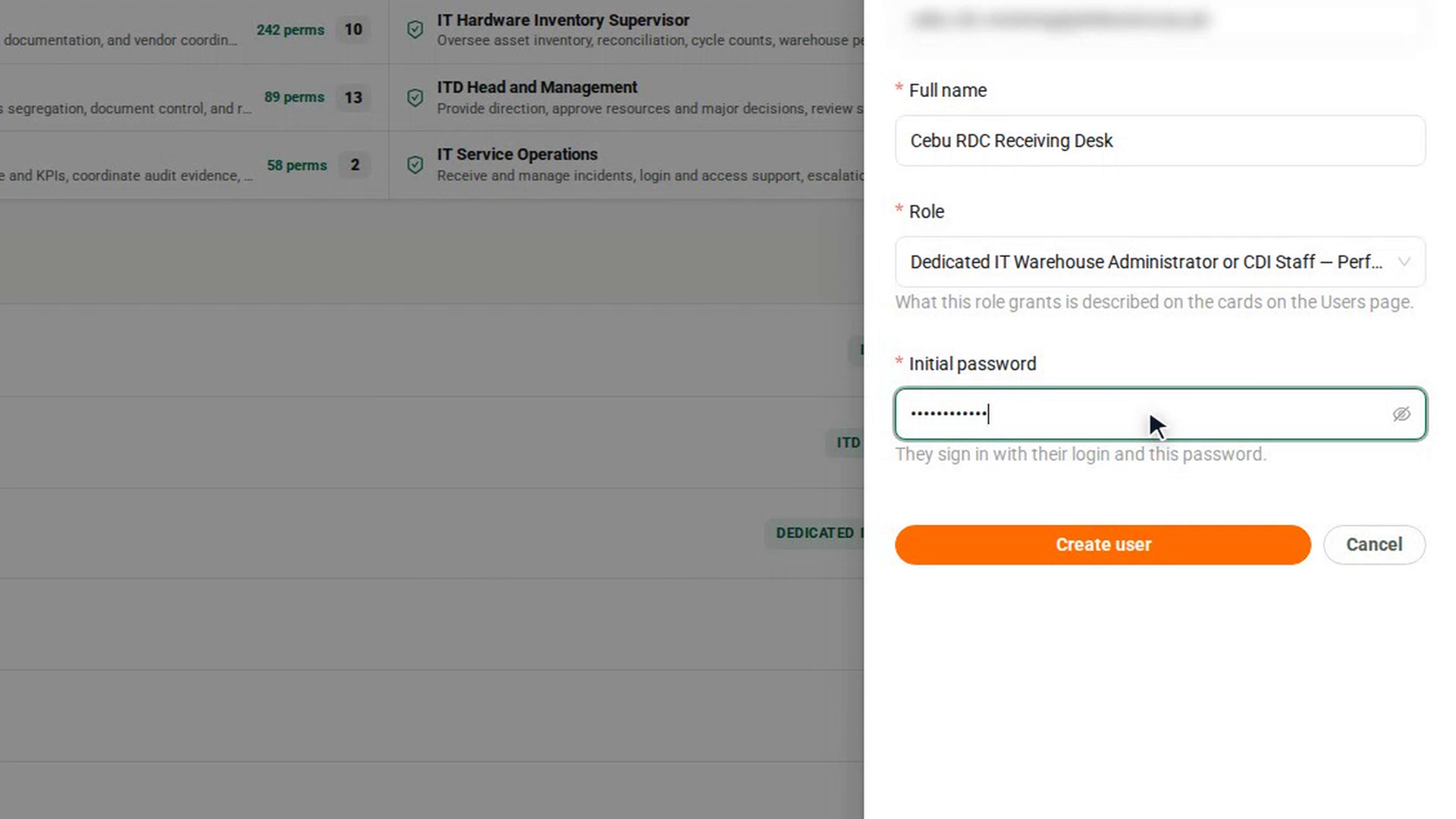 Set an initial password
