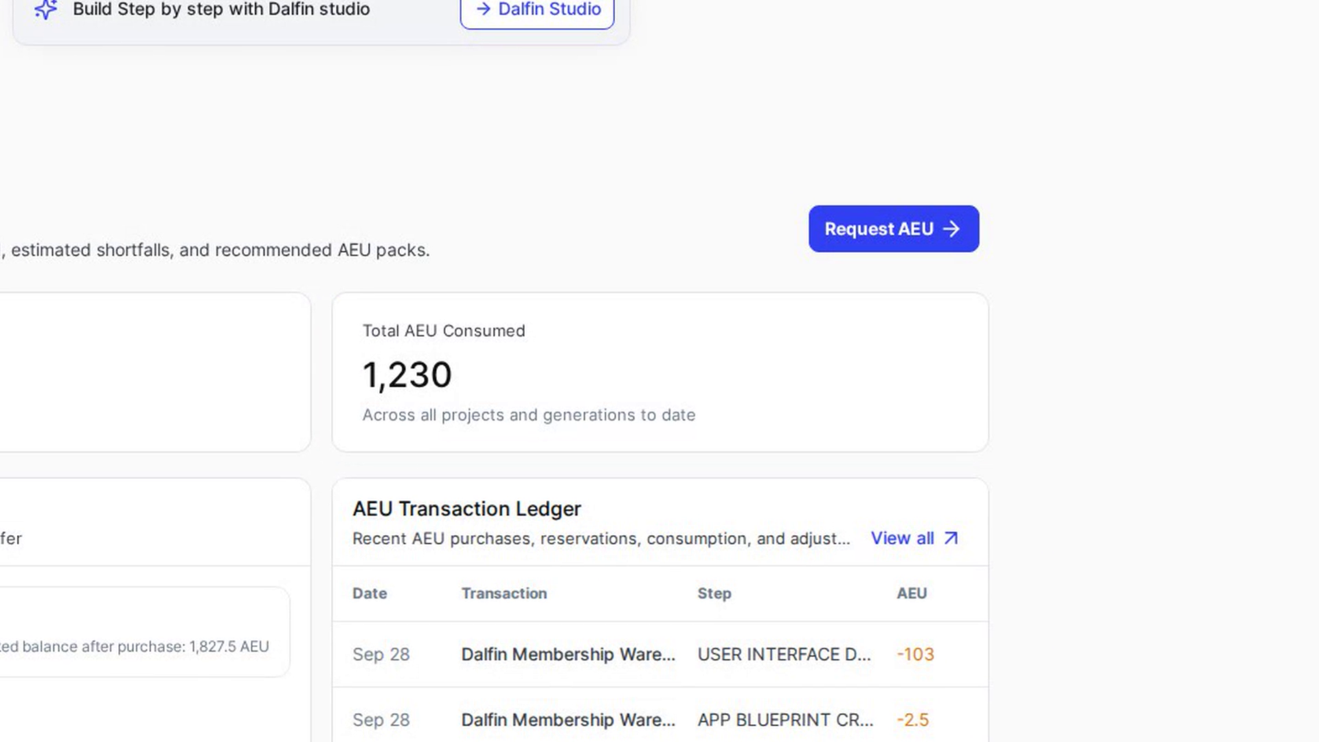 Check how many AEU you have used