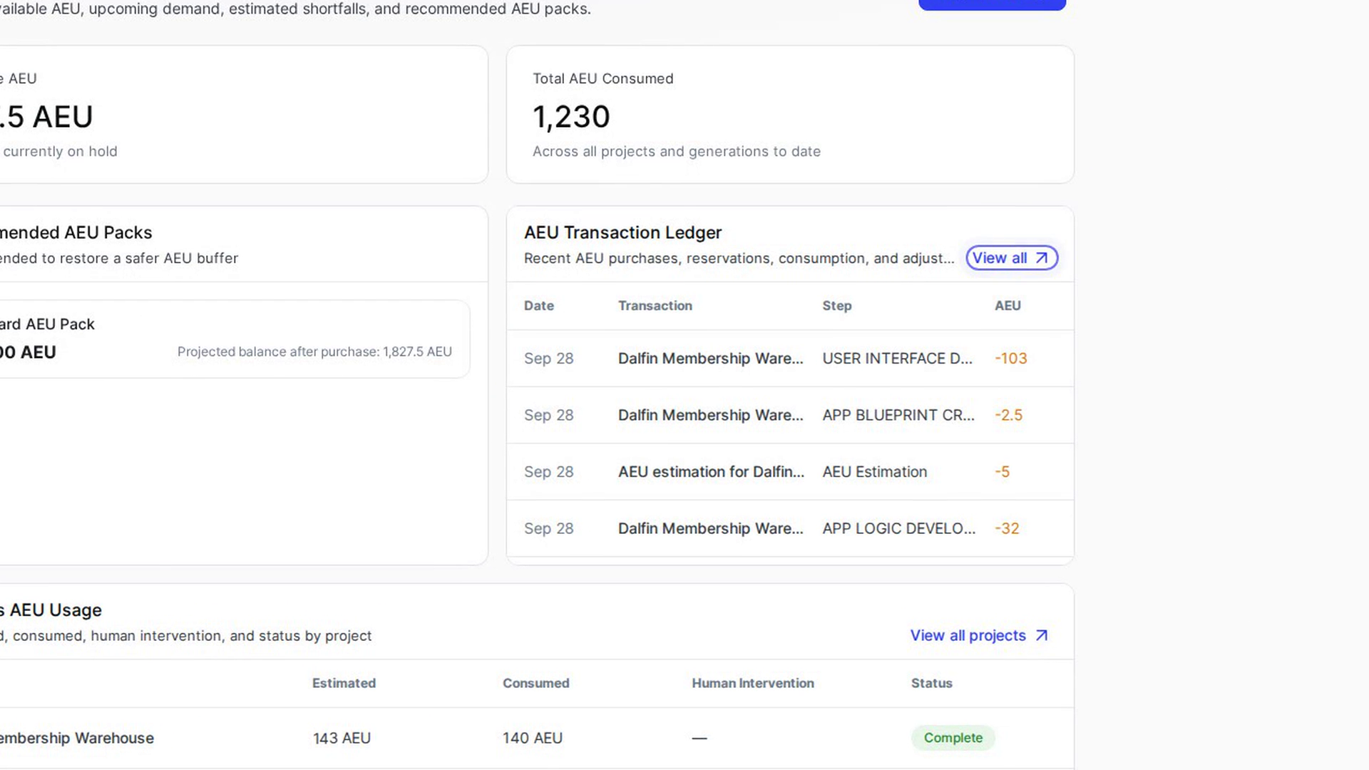 Review recent transactions