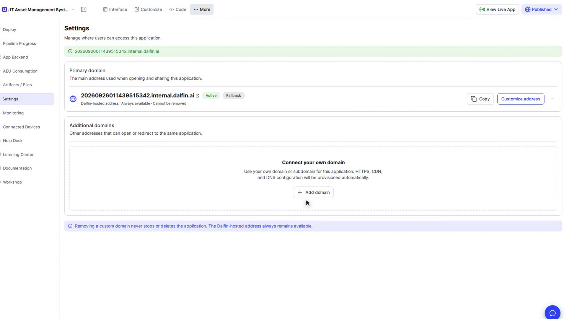 Manage your domains later