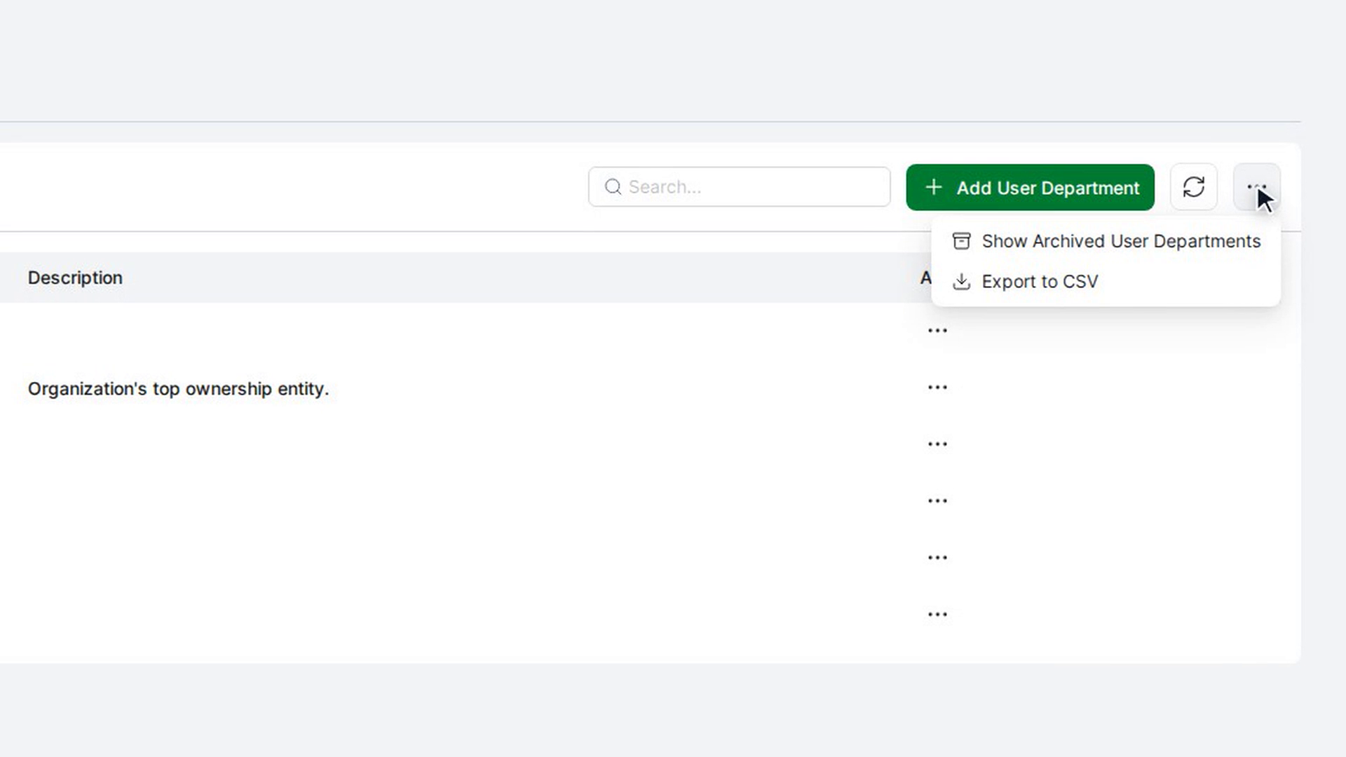 Manage departments