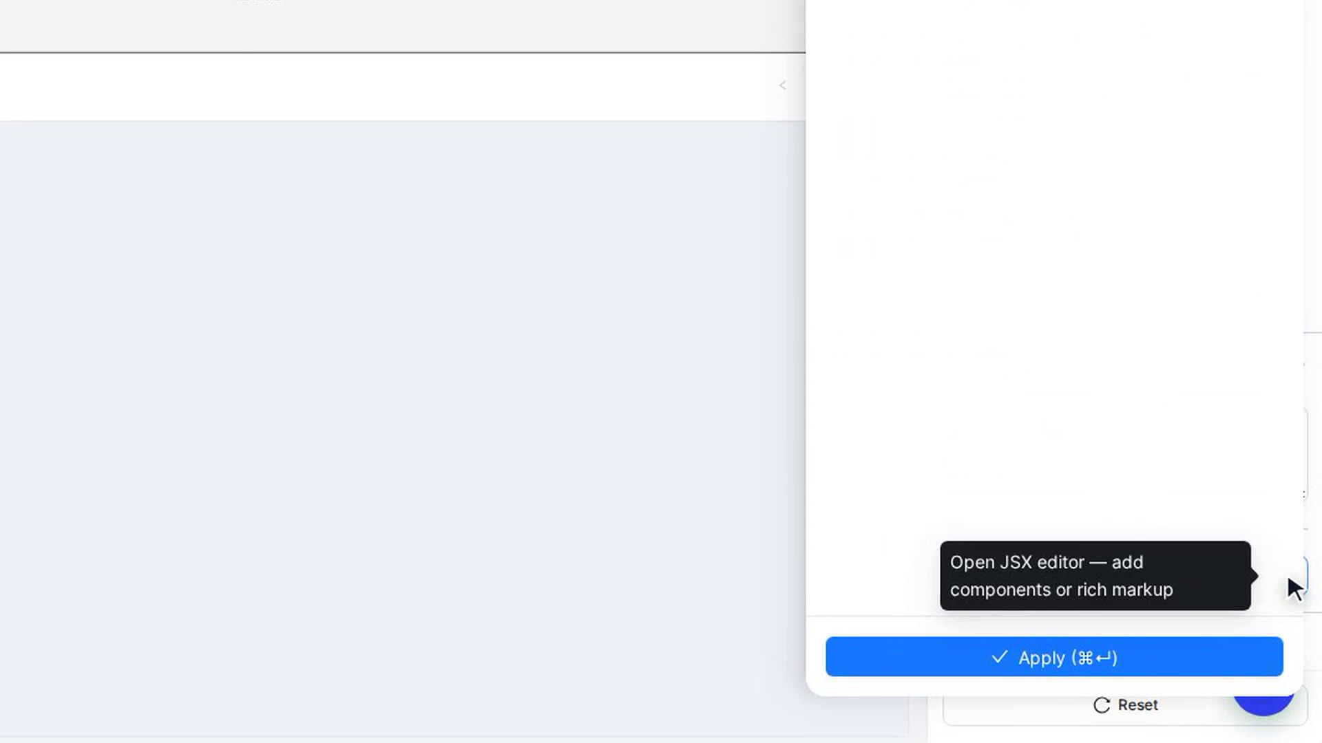 Add rich content with the JSX editor