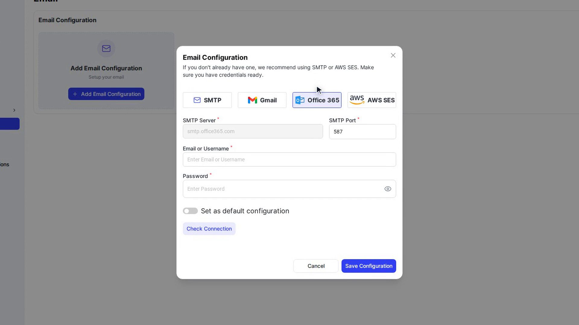 Pick your email provider