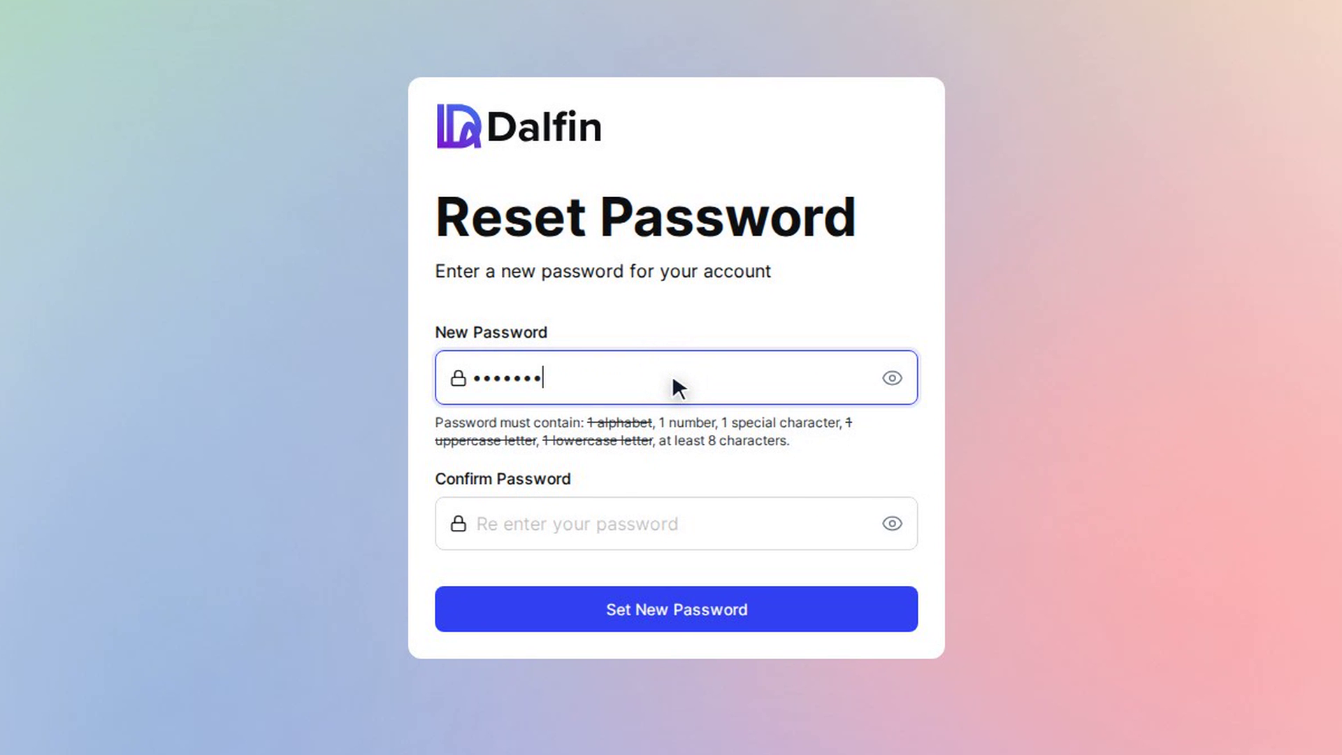 Choose a new password