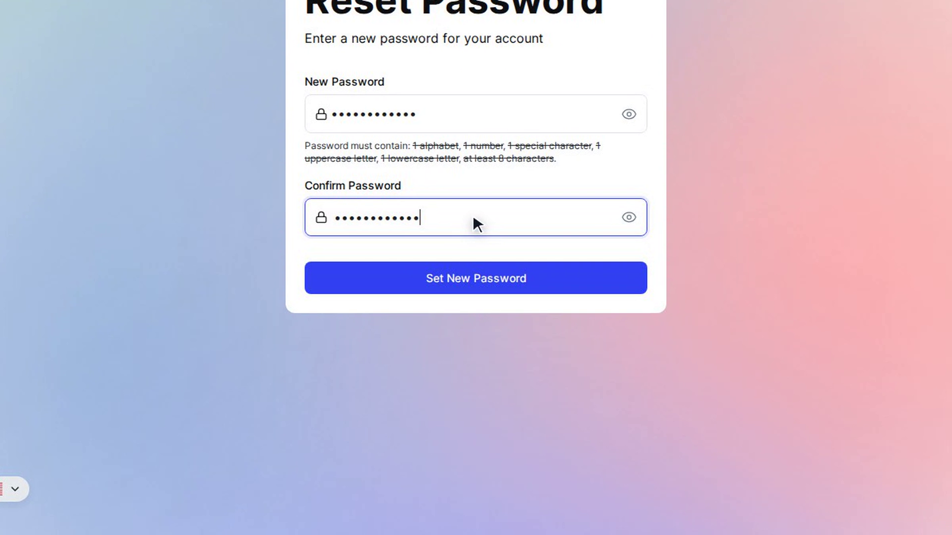Save the new password