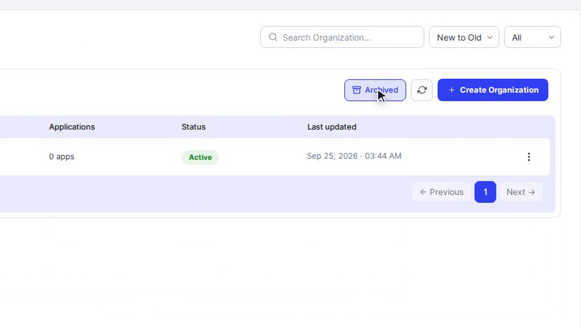 See archived organizations