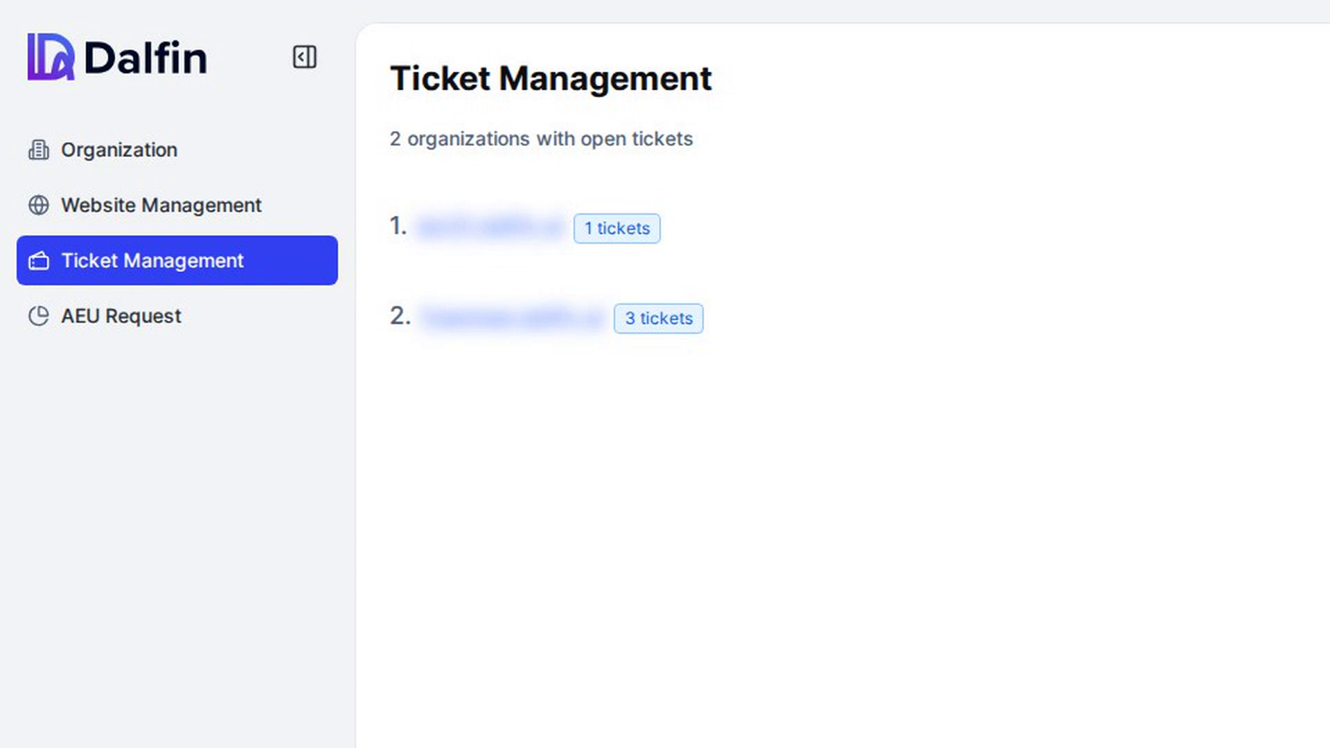 Open the help desk for an organization