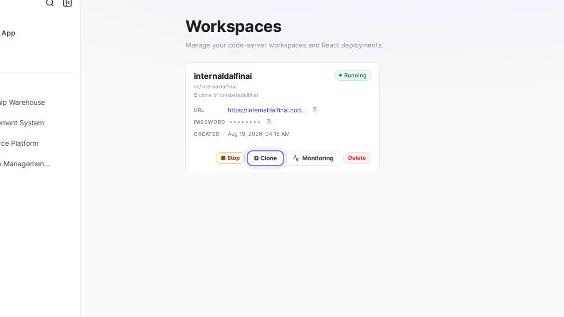 Clone a workspace